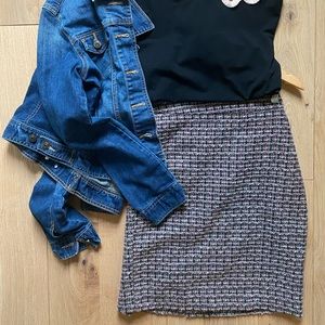 Loft Tweed lined pencil skirt size 4